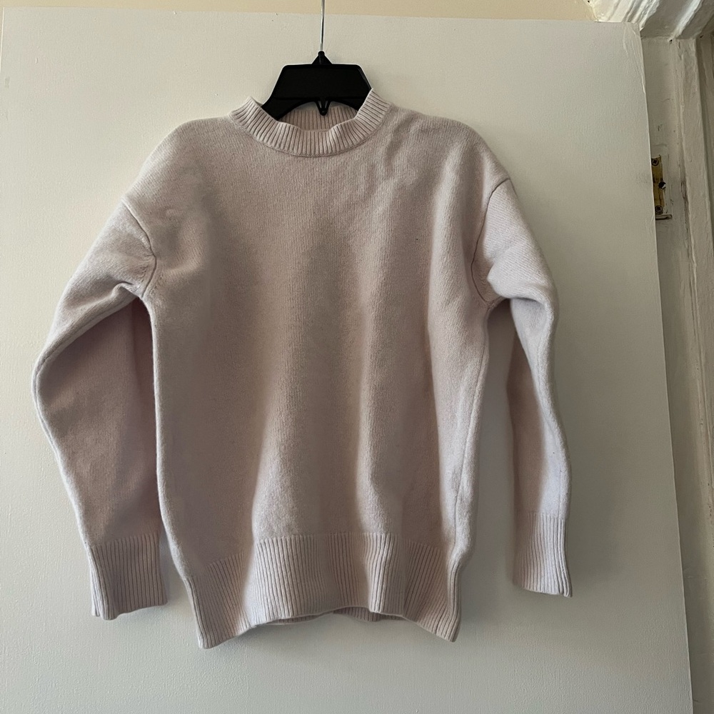 Babaton Soft Pink Wool Crew Neck Sweater